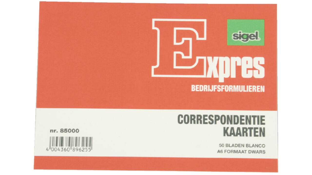 Correspondentiekaart Sigel Expres A6 blanco ivoorkarton pak à 50 stuks