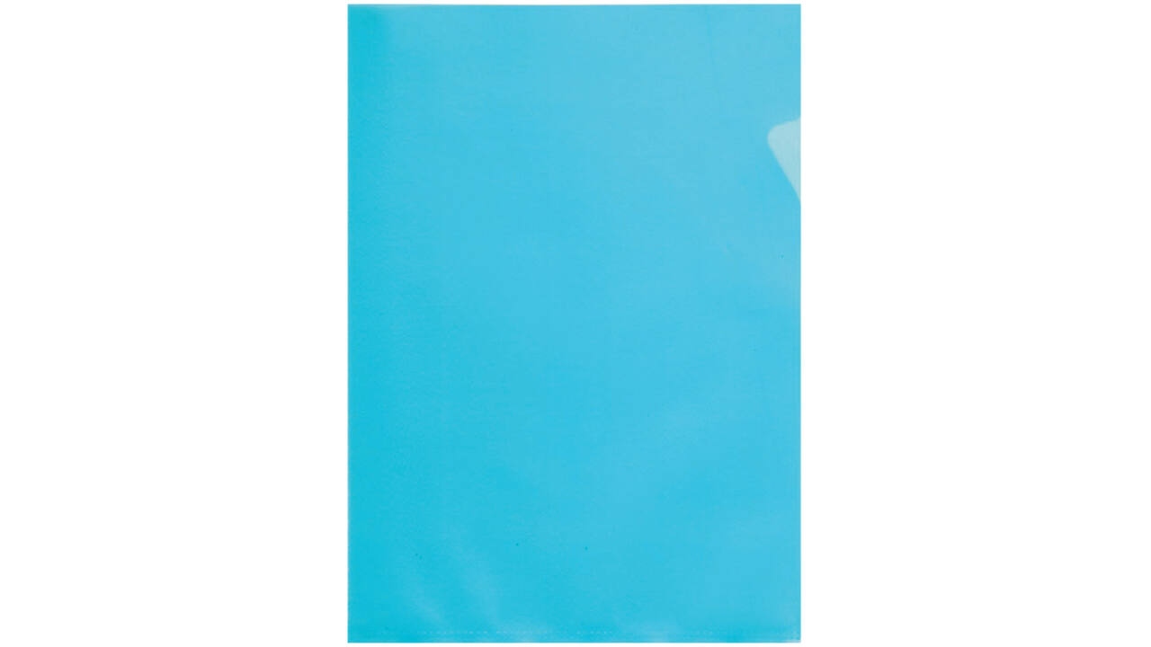 Insteekmap L-model Quantore A4 PP 0.12mm blauw 25 stuks