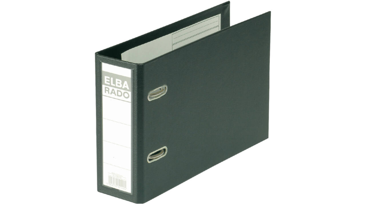 Ordner Elba Rado Plast A5 dwars 75mm pvc zwart
