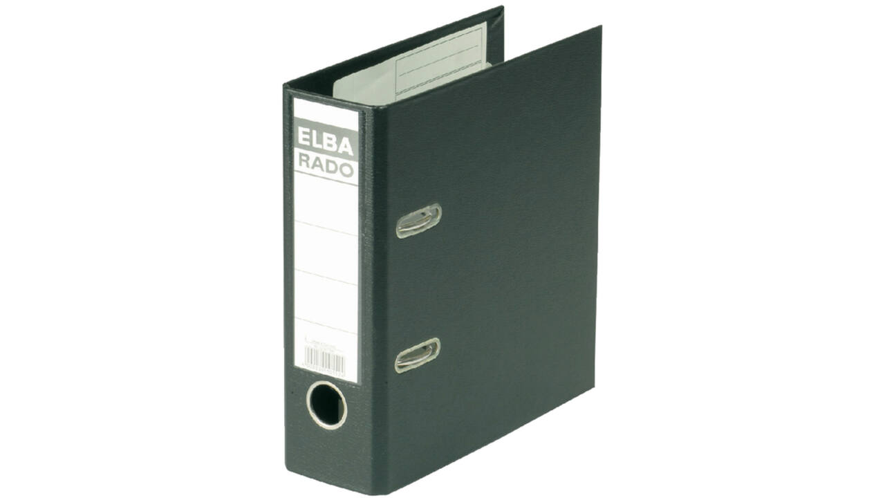 Ordner Elba Rado Plast A5 staand 75mm pvc zwart
