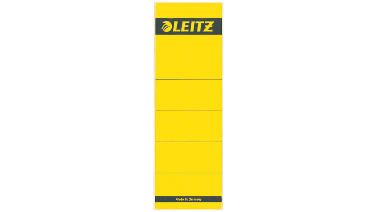 Rugetiket Leitz breed/kort 62x192mm zelfklevend geel