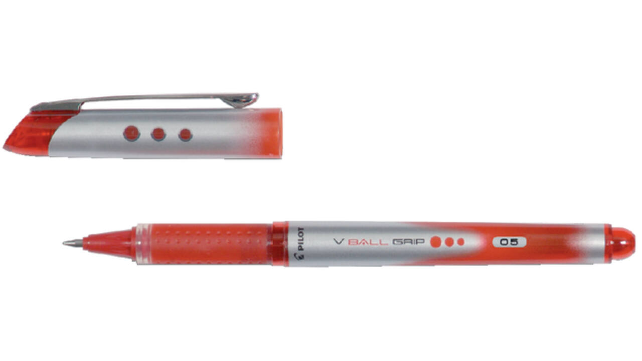 Rollerpen PILOT V-Ball Grip fijn rood