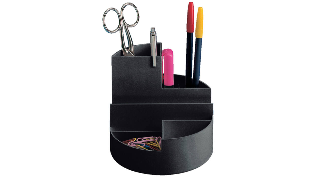 Pennenkoker MAUL roundbox 7 vakken Ø14x12.5cm zwart