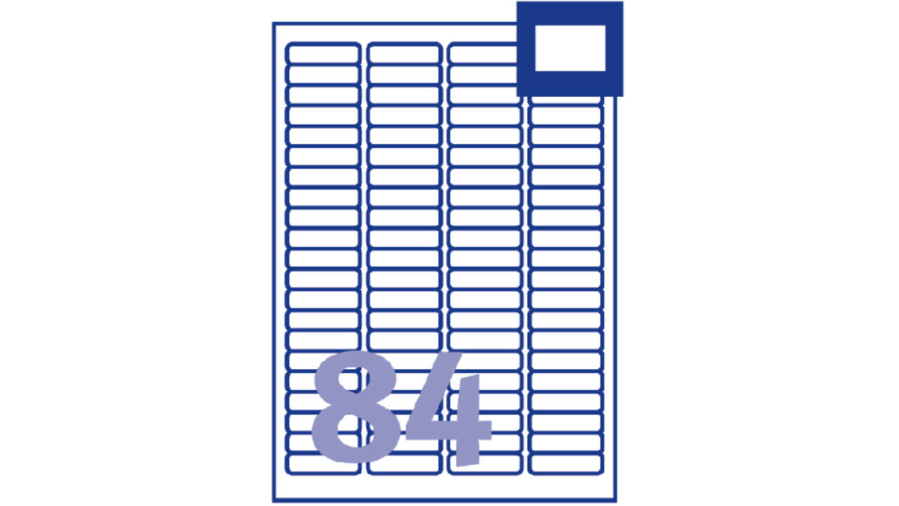 Etiket Avery J8656-25 46x11.1mm wit 2100stuks