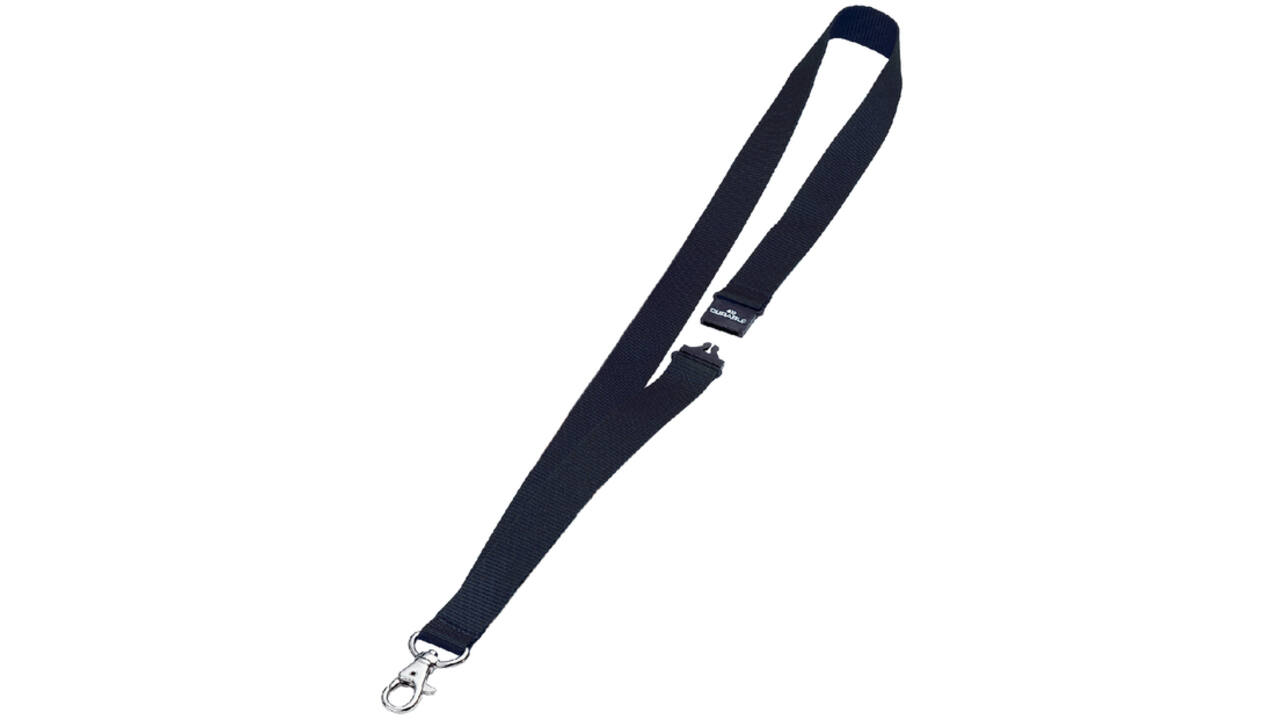 Textielkoord Durable 8137 met karabijnhaak zwart