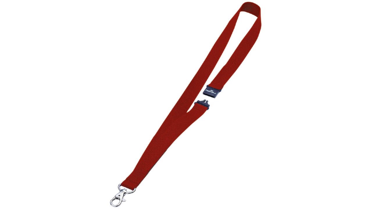 Textielkoord Durable 8137 met karabijnhaak rood