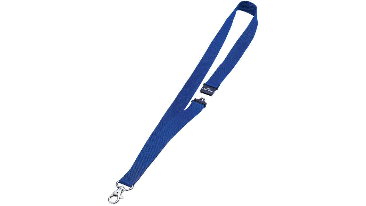 Textielkoord Durable 8137 met karabijnhaak donkerblauw