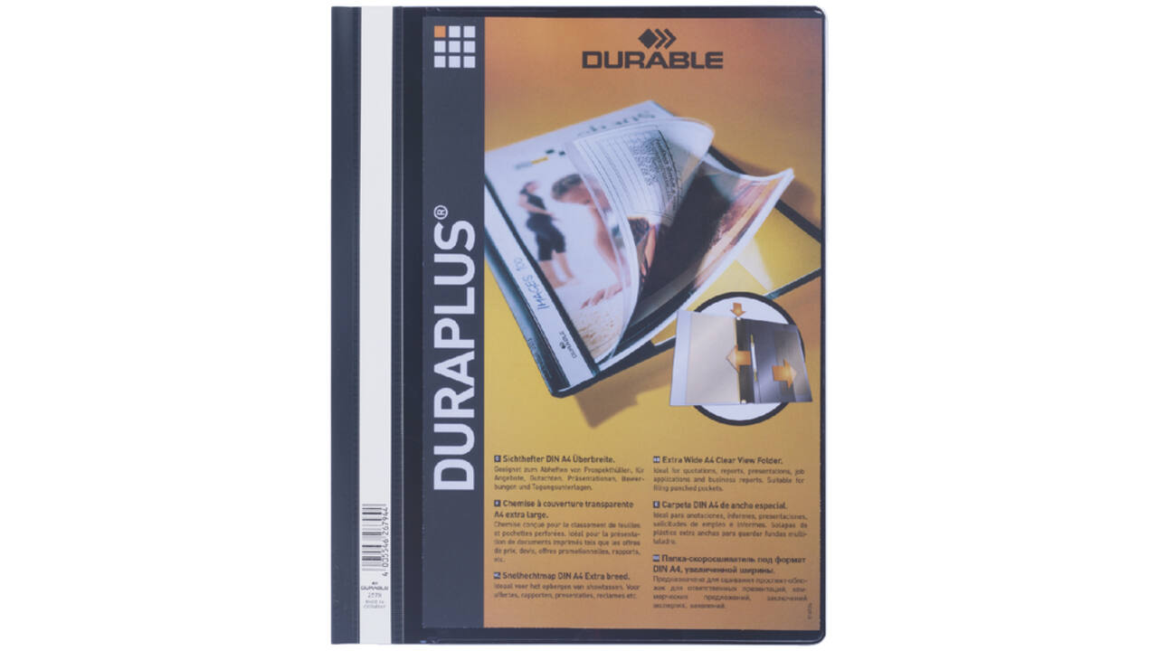 Snelhechtmap Durable Duraplus A4 zwart