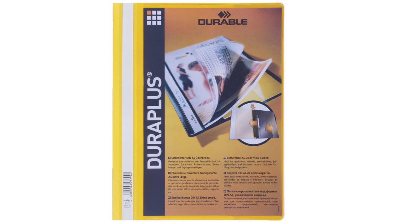Snelhechtmap Durable Duraplus A4 geel
