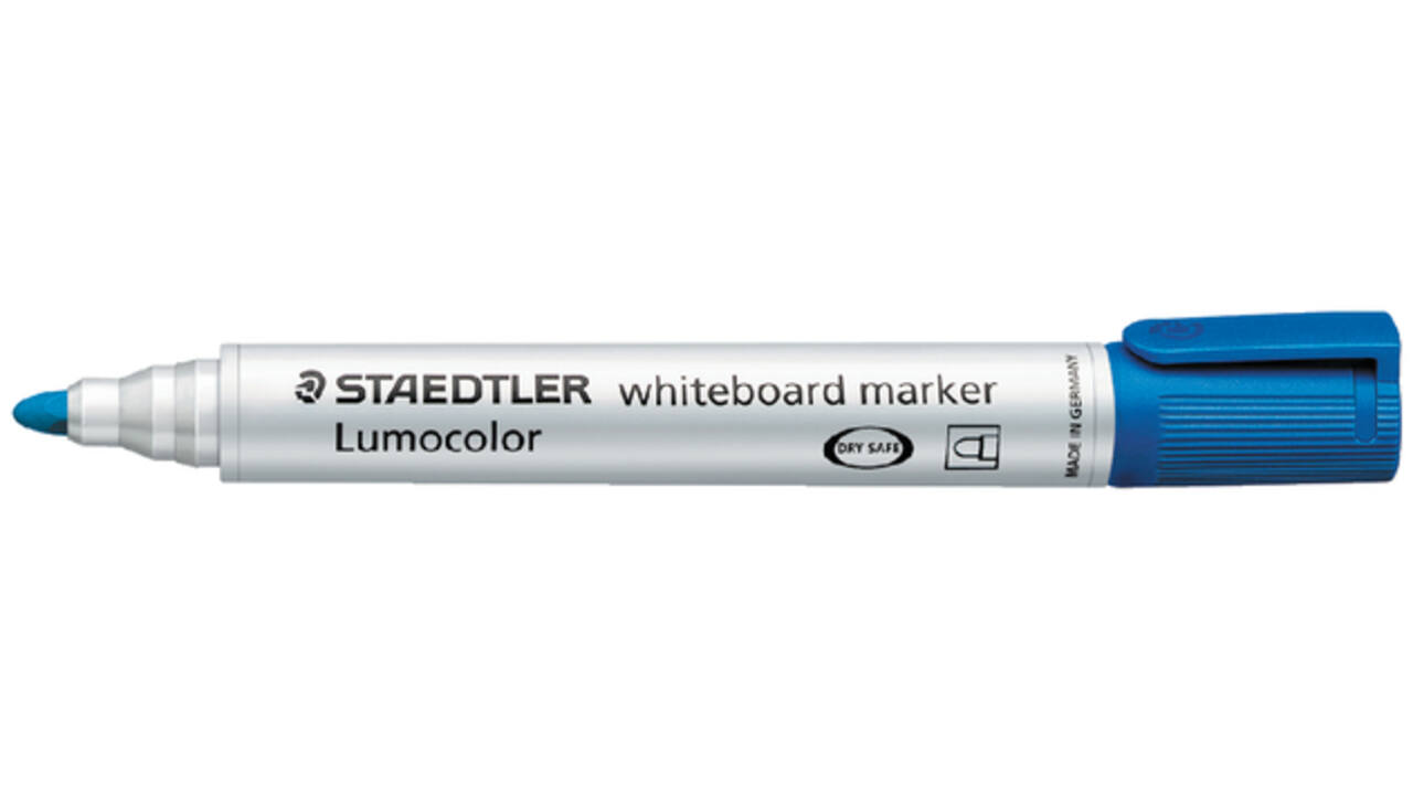 Viltstift Staedtler Lumocolor 351 whiteboard rond blauw 2mm