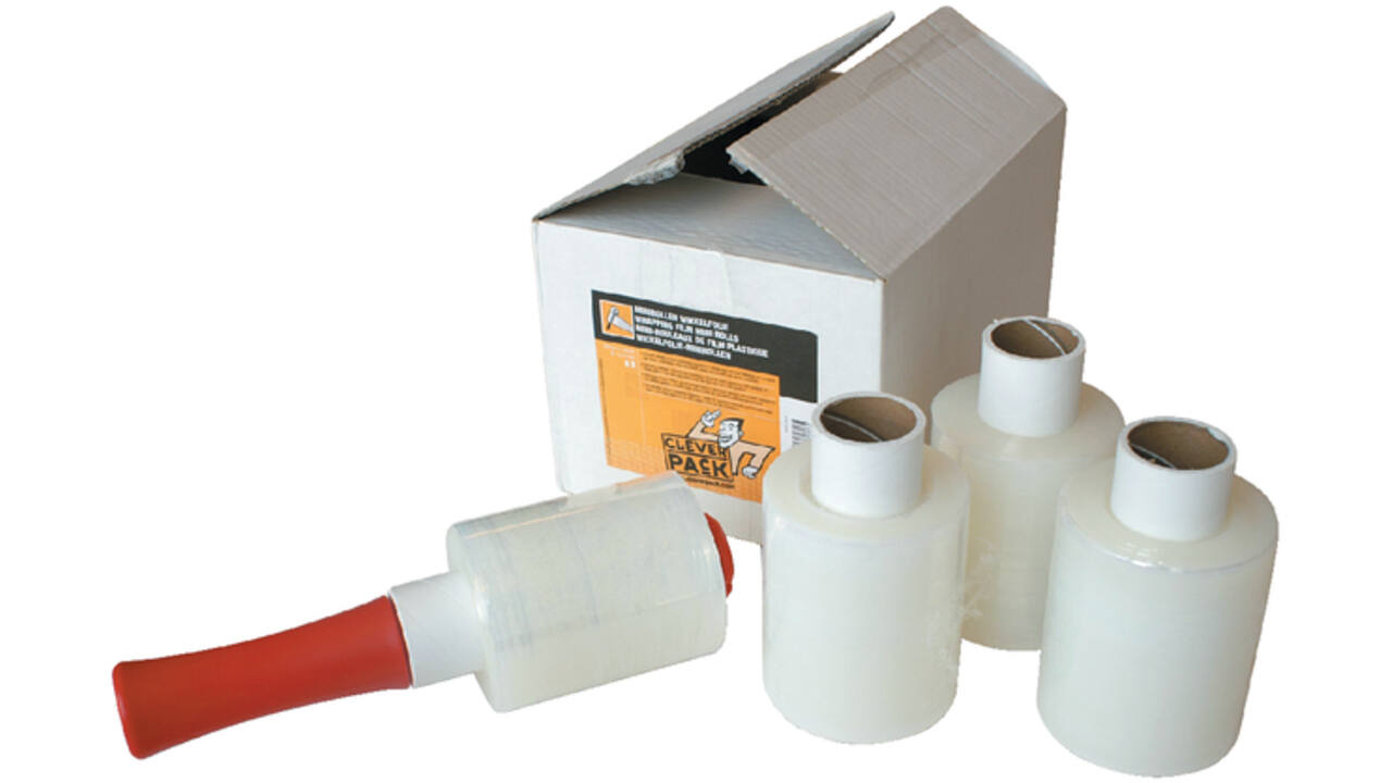 Wikkelfolie CleverPack 10cmx250m 20mu met afroller transparant pak à 6 rol
