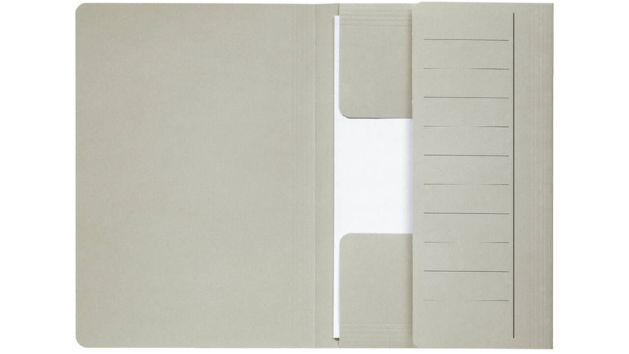 Dossiermap Djois Secolor Mammoet folio 3 kleppen 250gr recycled grijs 10 stuks