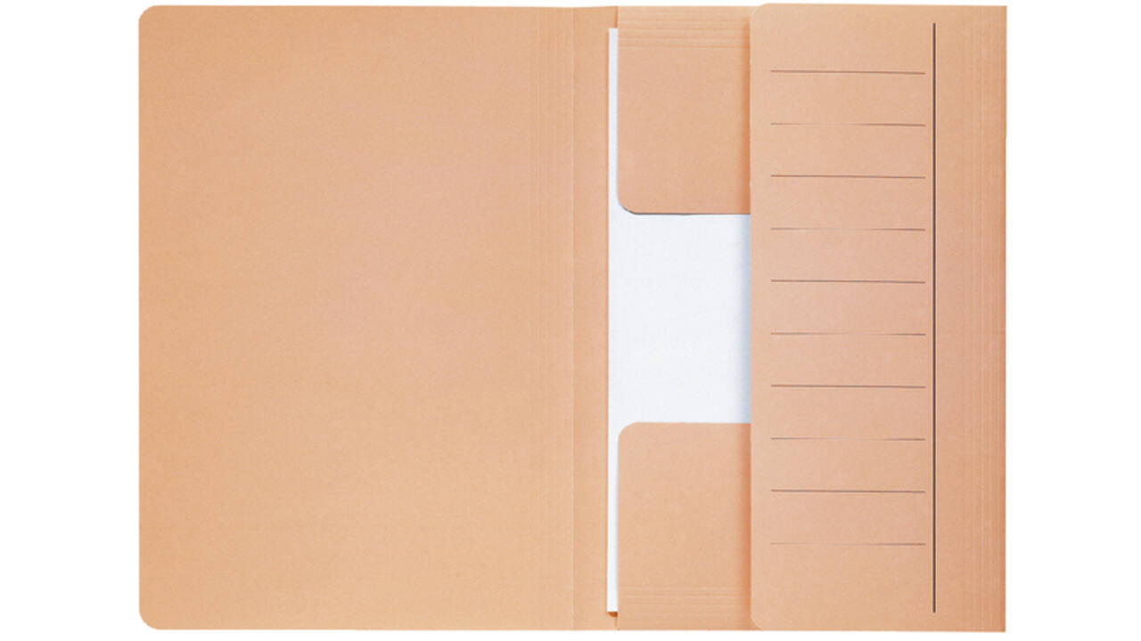 Dossiermap Djois Secolor Mammoet folio 3 kleppen 250gr recycled 360 x 250 mm chamois