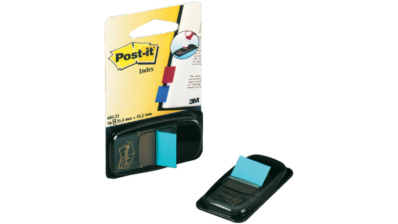 Indextabs Post-it 680 25.4x43.2mm felblauw 50 tabs