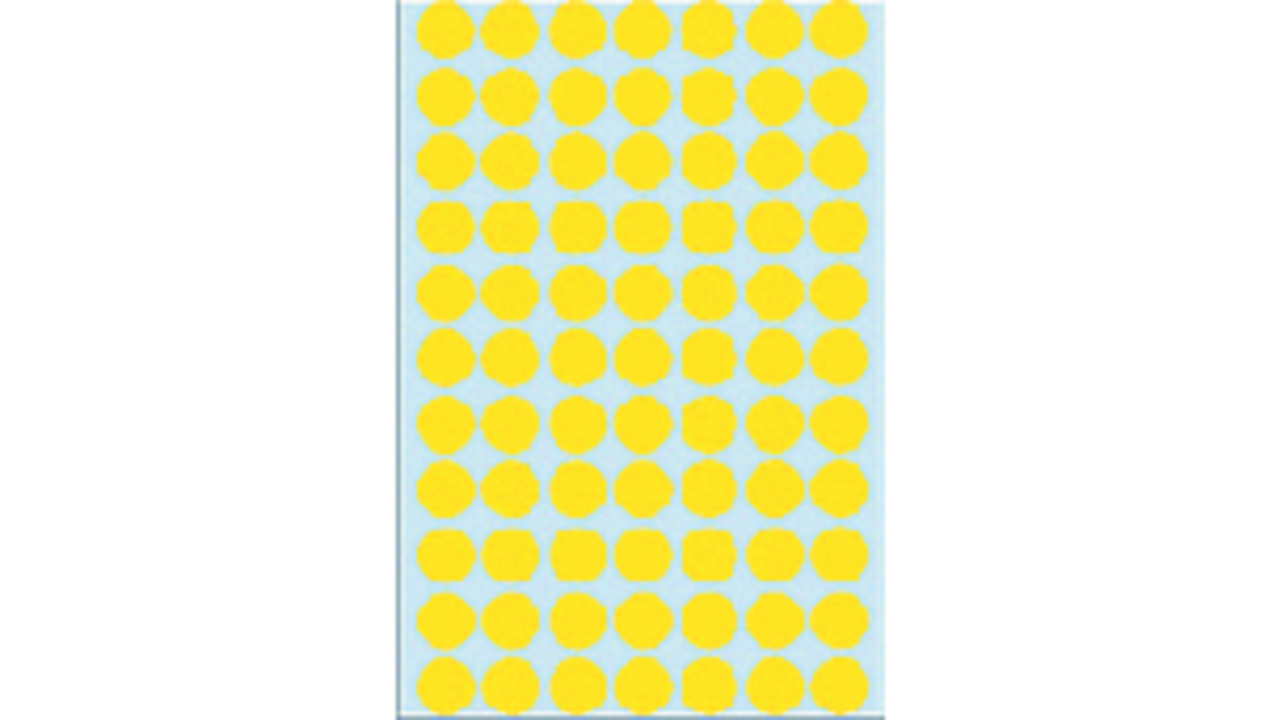 Etiket HERMA 2231 rond 13mm geel 2464stuks