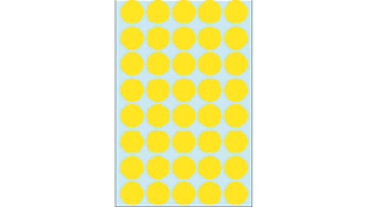 Etiket HERMA 2251 rond 19mm geel 1280stuks