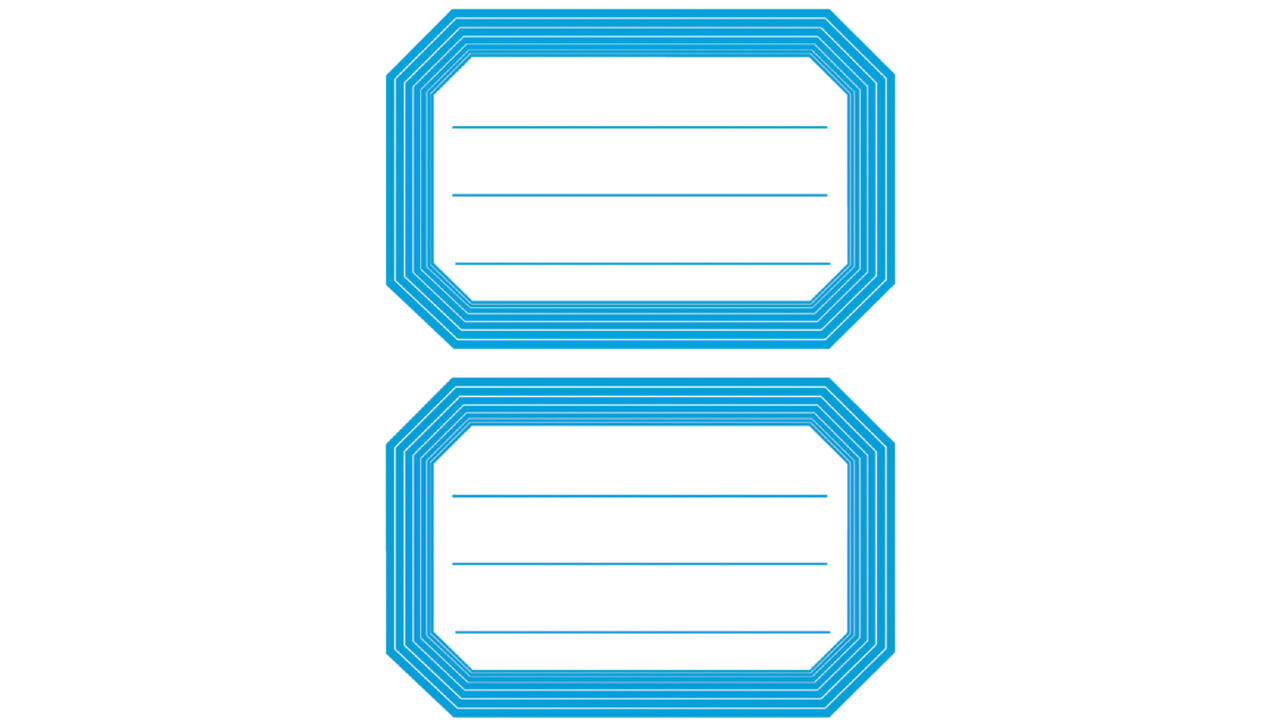 Etiket HERMA 5714 82x55mm schrift blauwe rand 12stuks