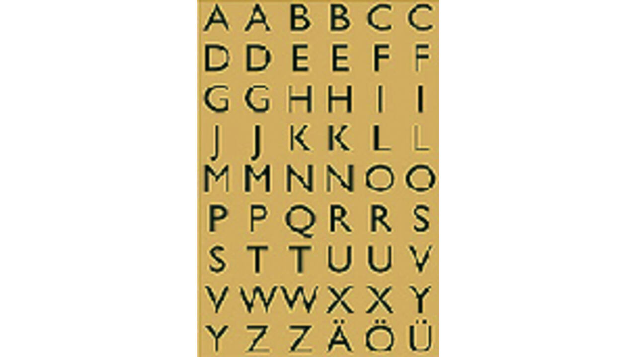 Etiket HERMA 4145 13x12mm letters A-Z zwart op goud