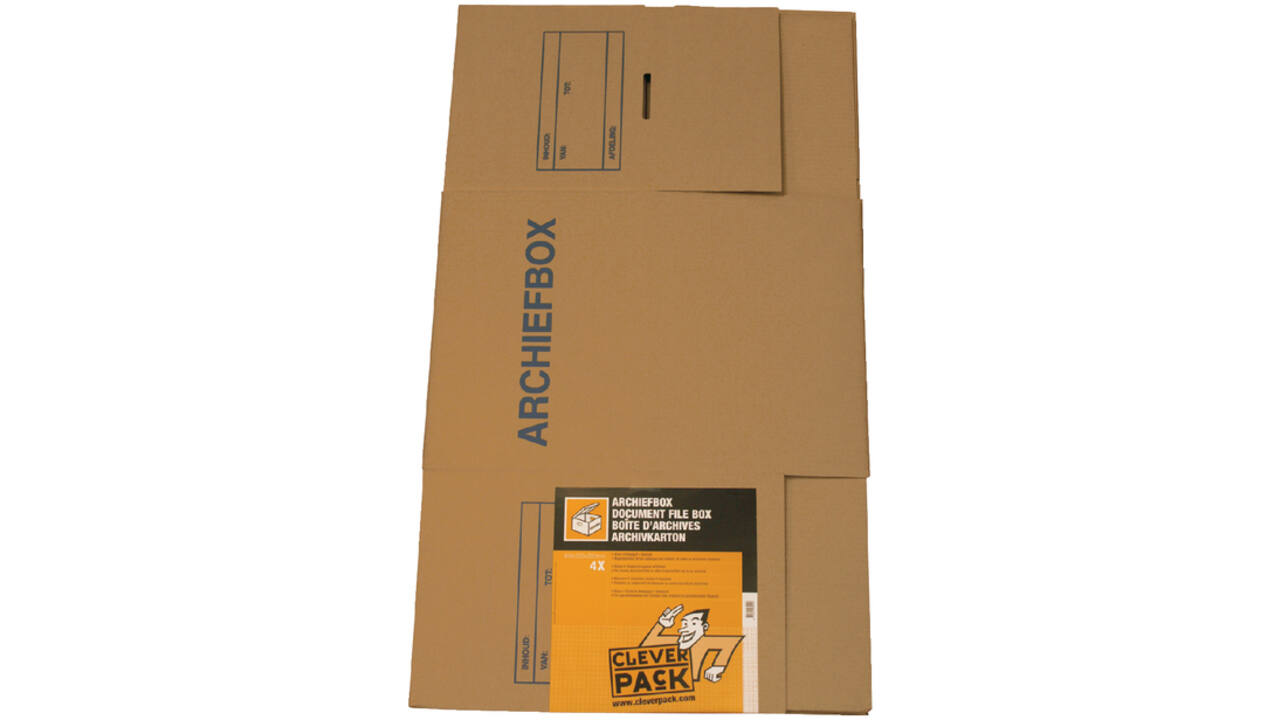 Archiefdoos CleverPack voor ordners 400x320x292mm pak à 4 stuks