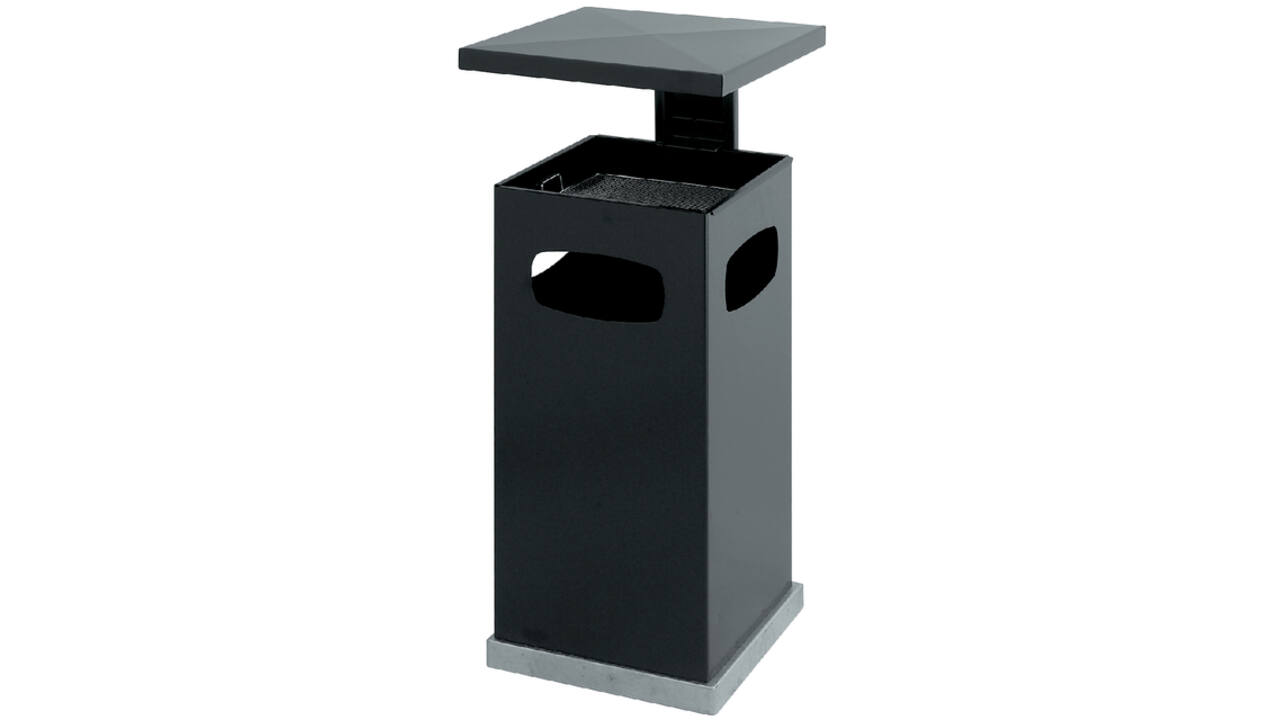 As-papierbak met afdak metaal antraciet 39.5x39.5x91cm