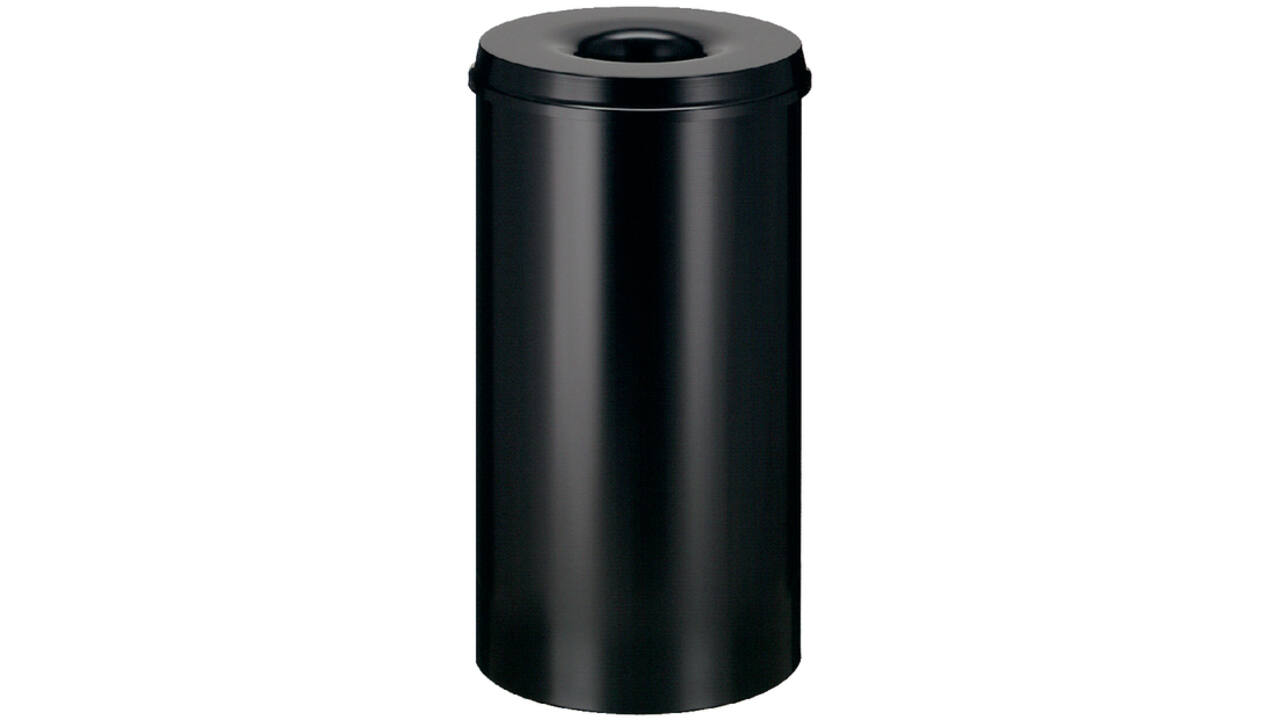 Papierbak met vlamdover Vepabins 50liter 33.5cm zwart