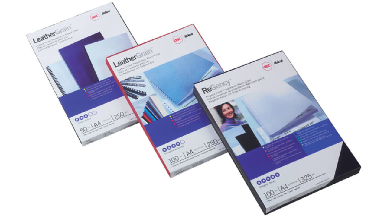 Voorblad GBC A4 lederlook rood 100 stuks