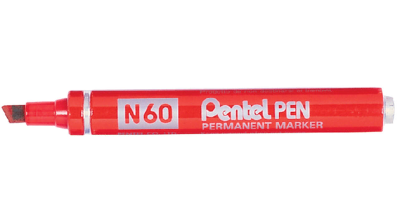 Viltstift Pentel N60 schuin 1.2-6mm rood