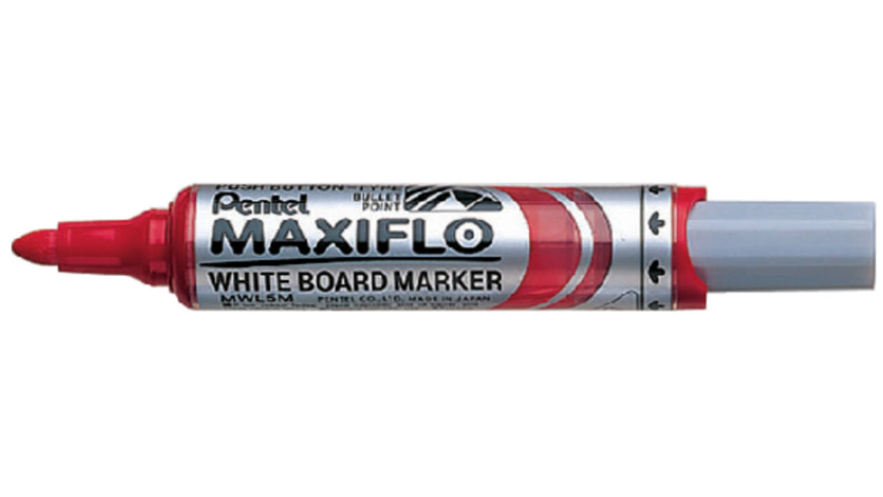 Viltstift Pentel MWL5M Maxiflo whiteboard rond 3mm rood