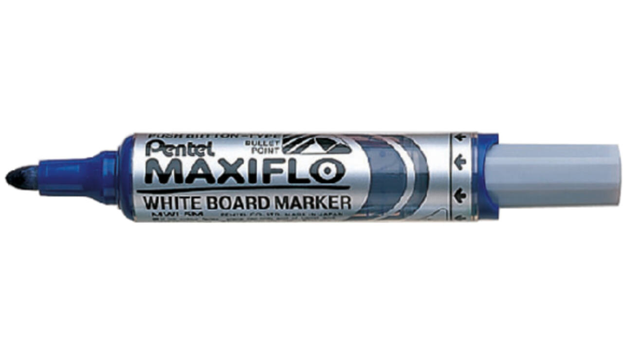 Viltstift Pentel MWL5M Maxiflo whiteboard rond 3mm blauw