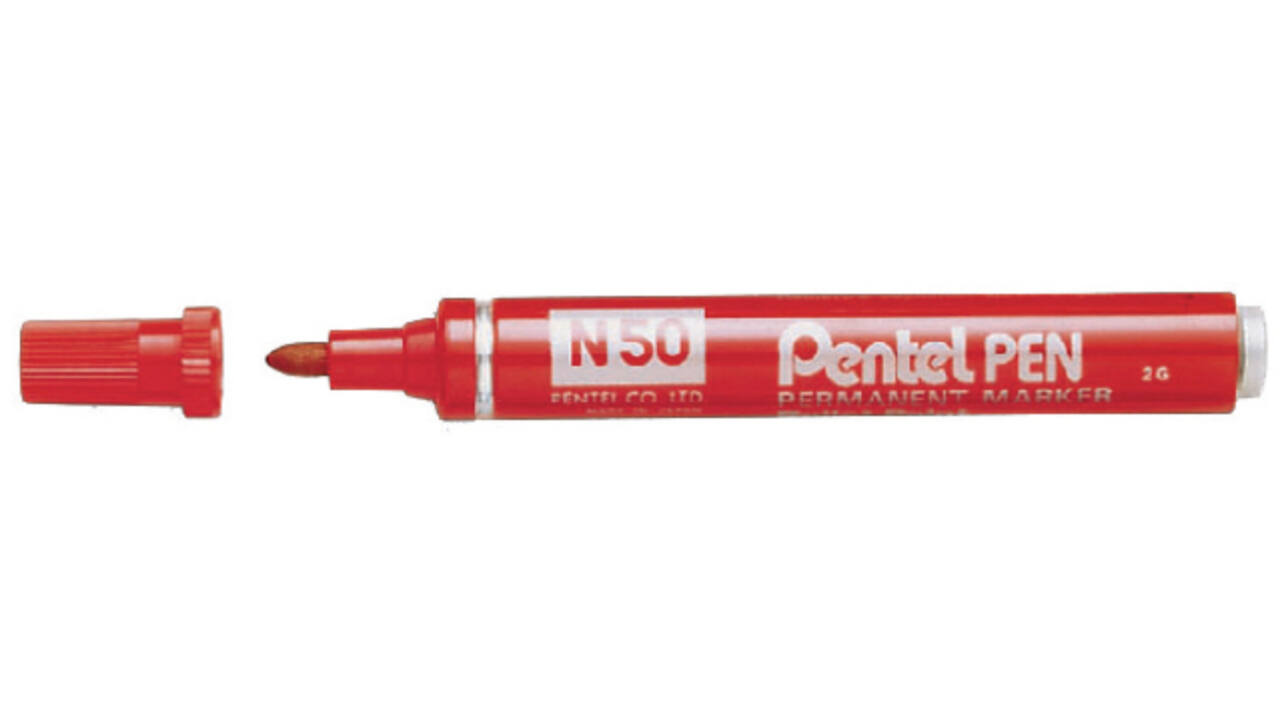 Viltstift Pentel N50 rond 1.5-3mm rood
