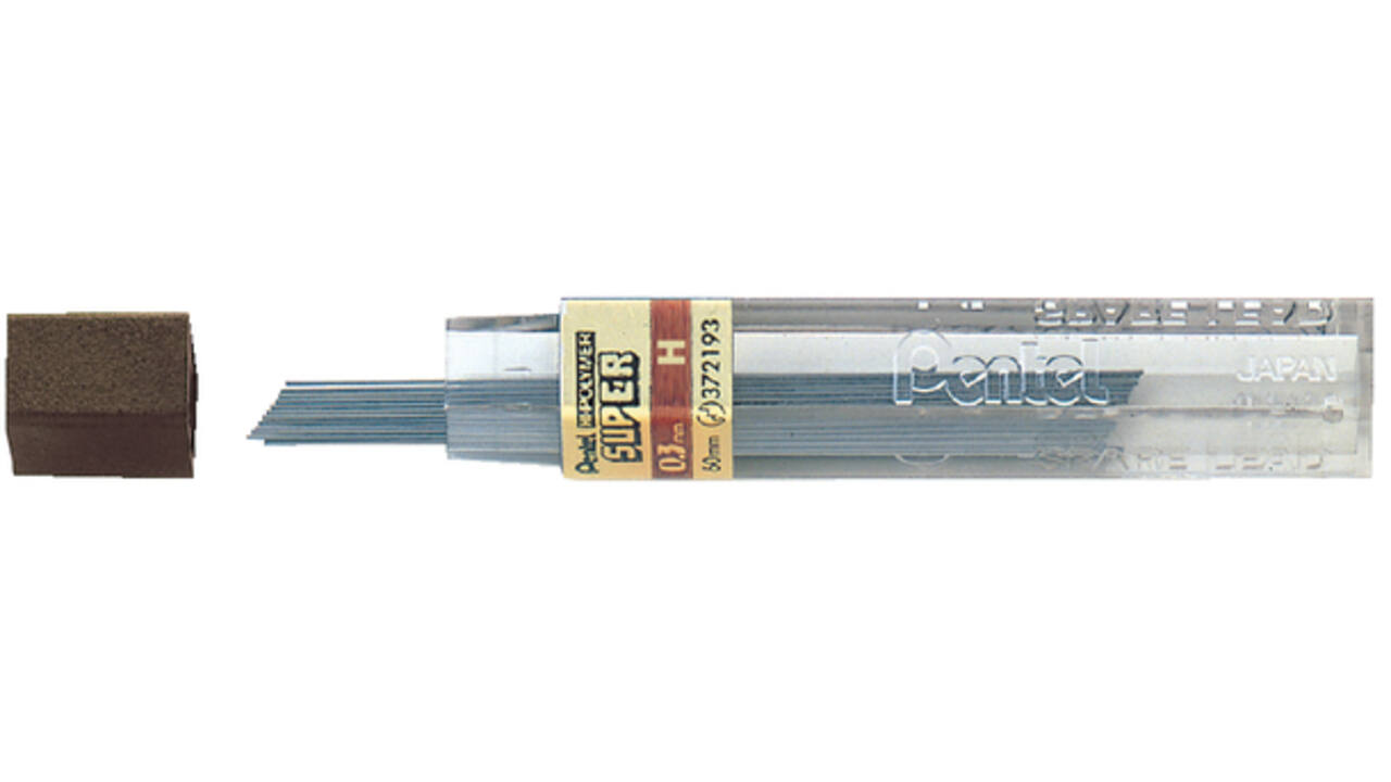 Potloodstift Pentel H 0.3mm zwart koker à 12 stuks