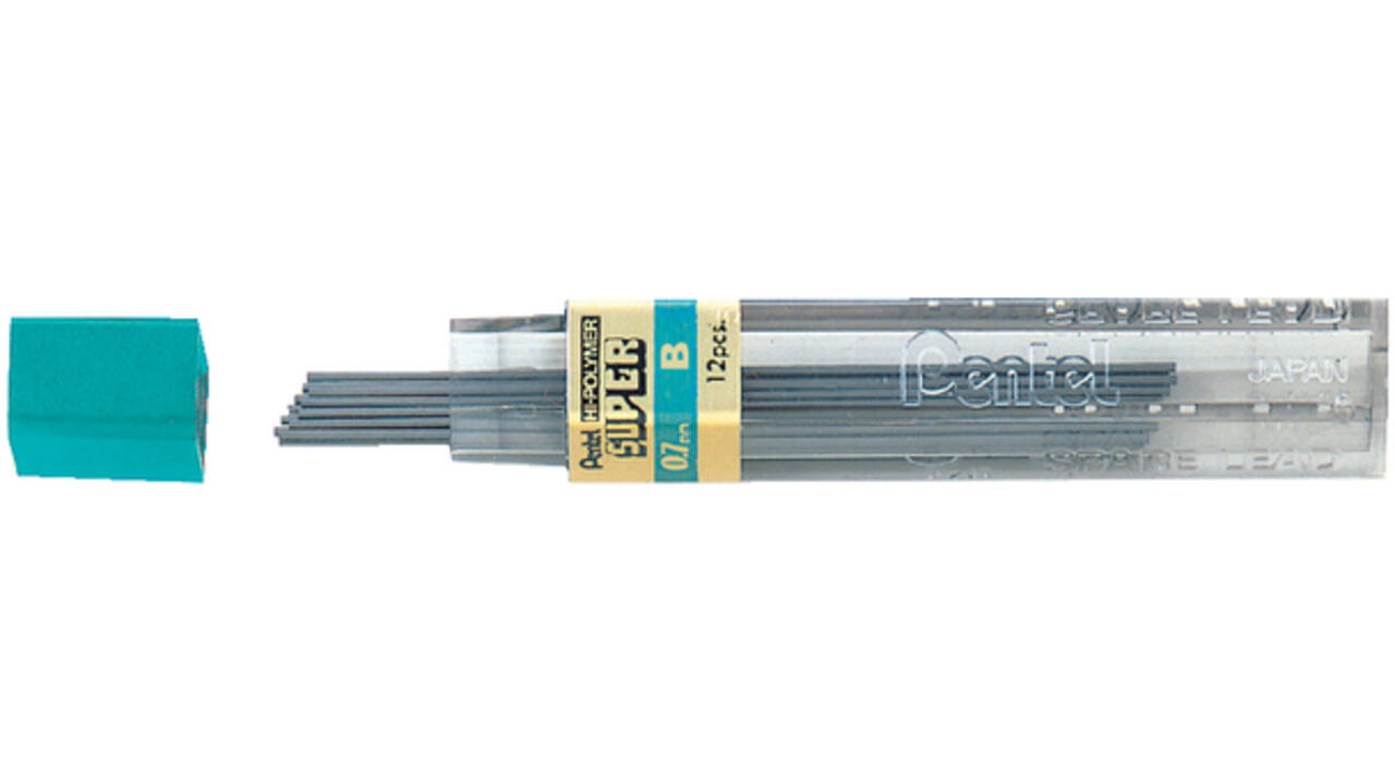 Potloodstift Pentel B .7mm zwart koker à 12 stuks