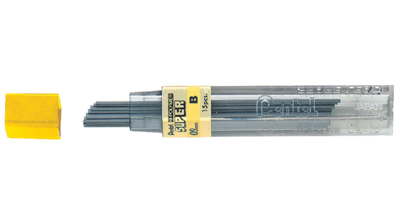 Potloodstift Pentel B 0.9mm zwart koker à 12 stuks