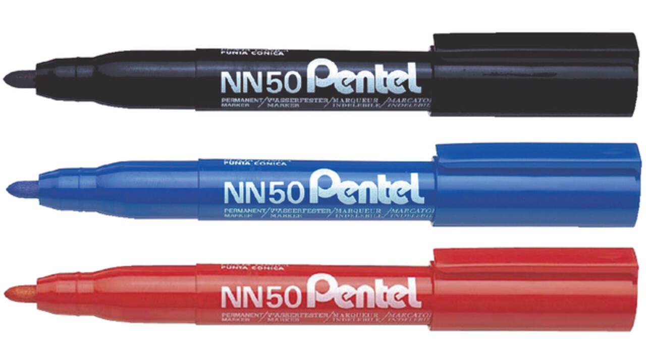 Viltstift Pentel NN50 rond 1.3-3mm zwart
