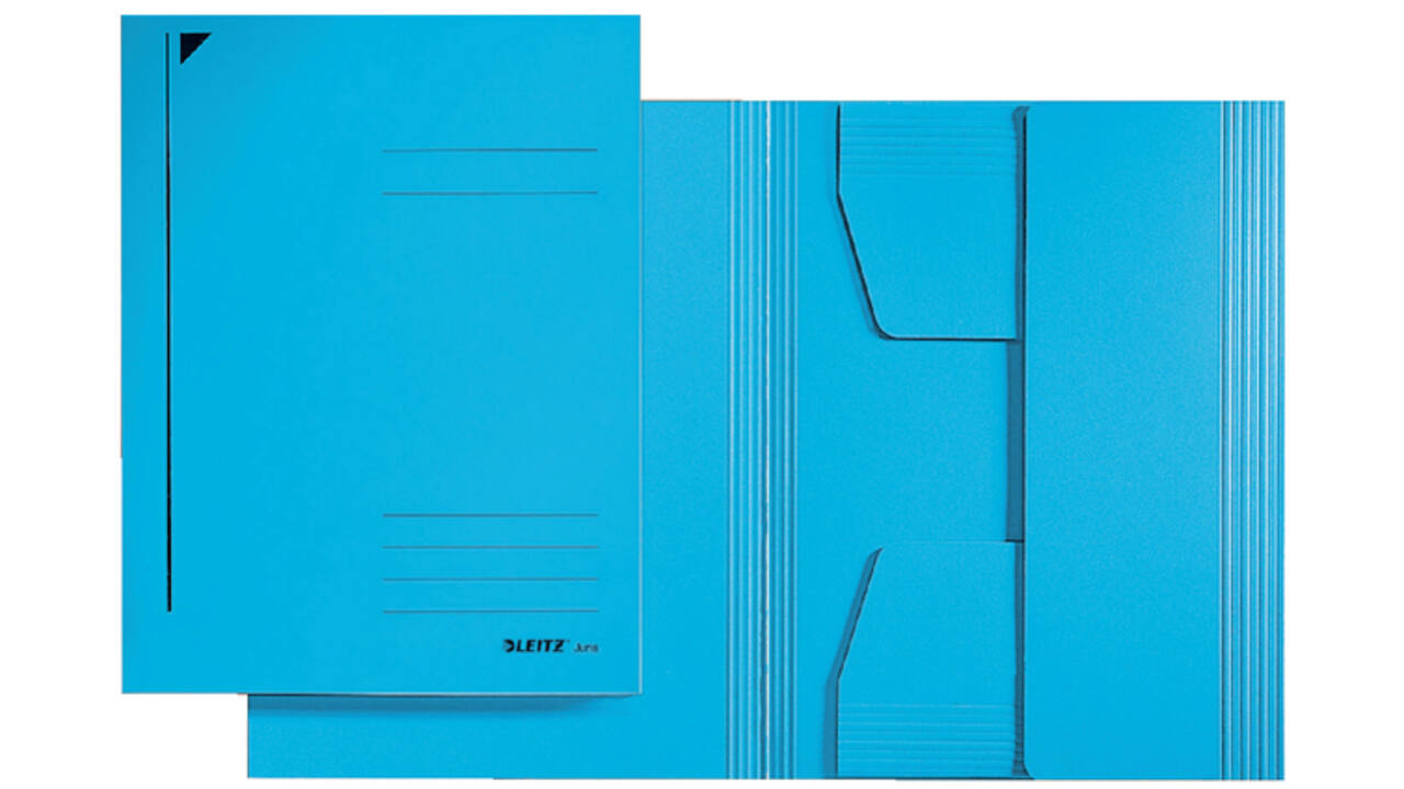 Dossiermap Leitz A3 3 kleppen 430gr blauw