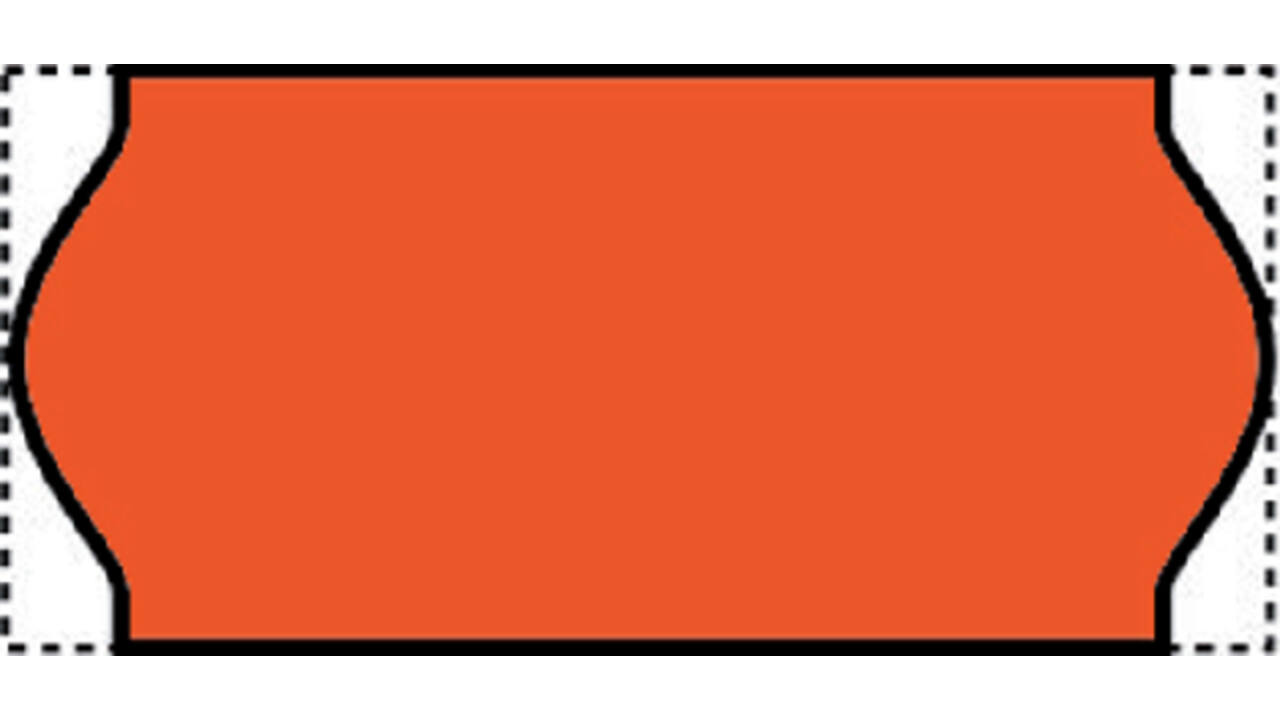 Prijsetiket 12x26mm Sato Samark permanent fluor rood