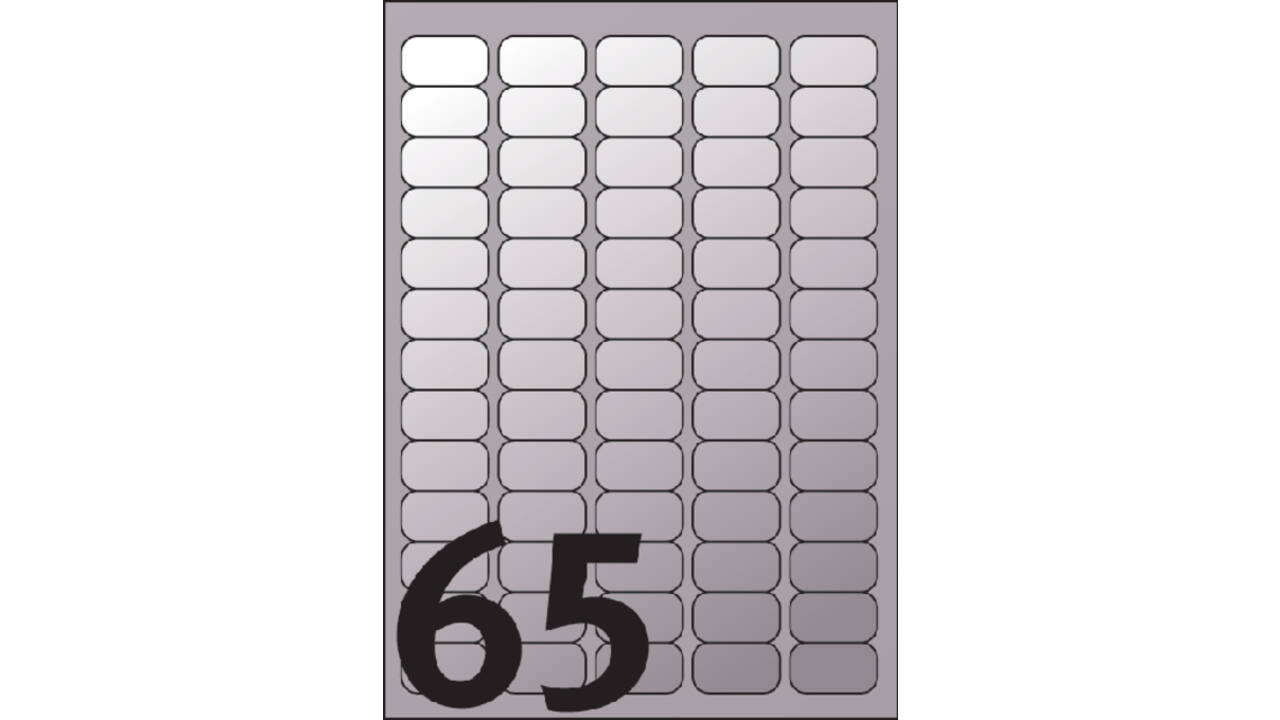 Etiket Avery L7690-25 38.1x21.2mm zilver 1625stuks