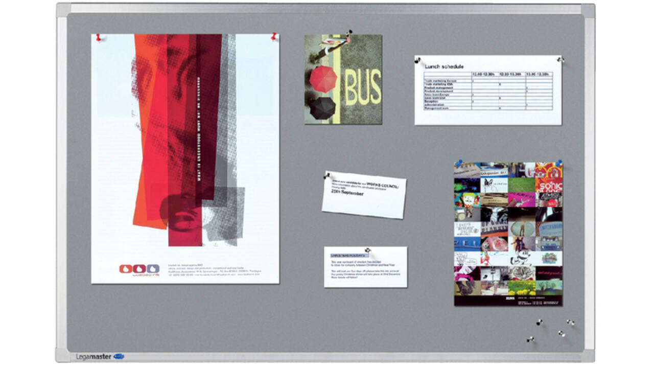 Prikbord Legamaster professional 90x120cm kurklino grijs