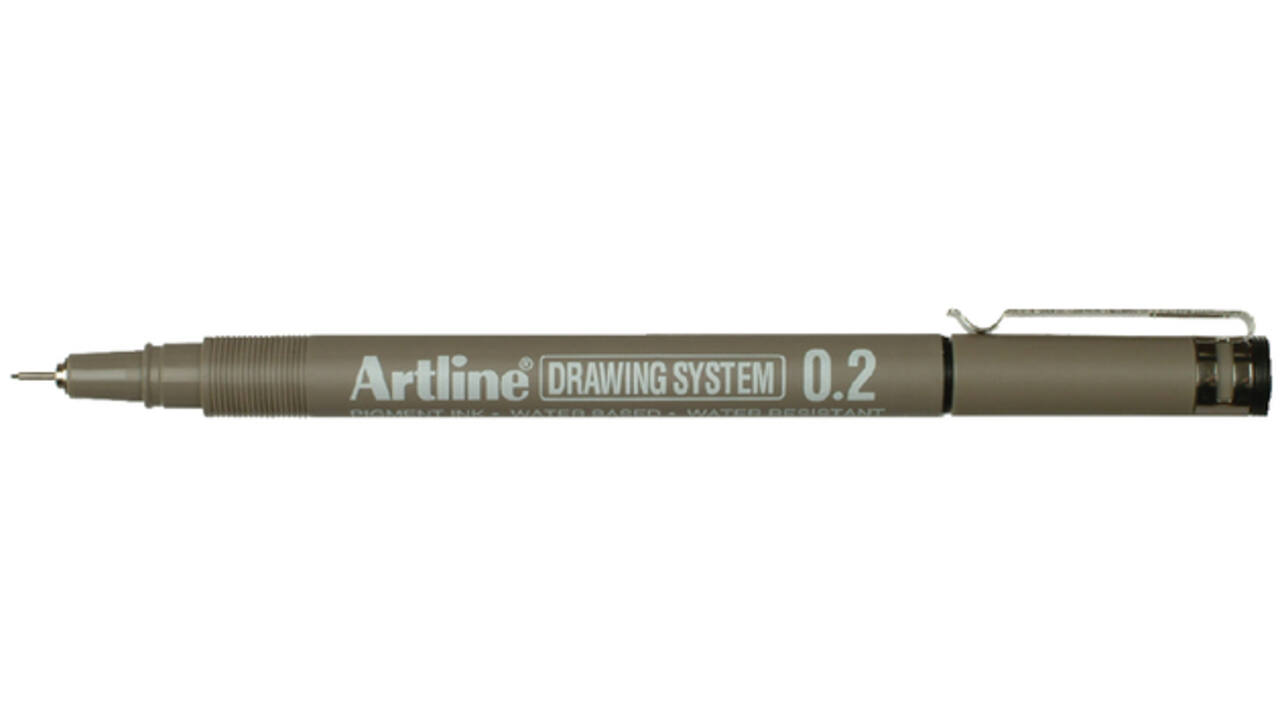 Fineliner Artline technisch 0.2mm zwart