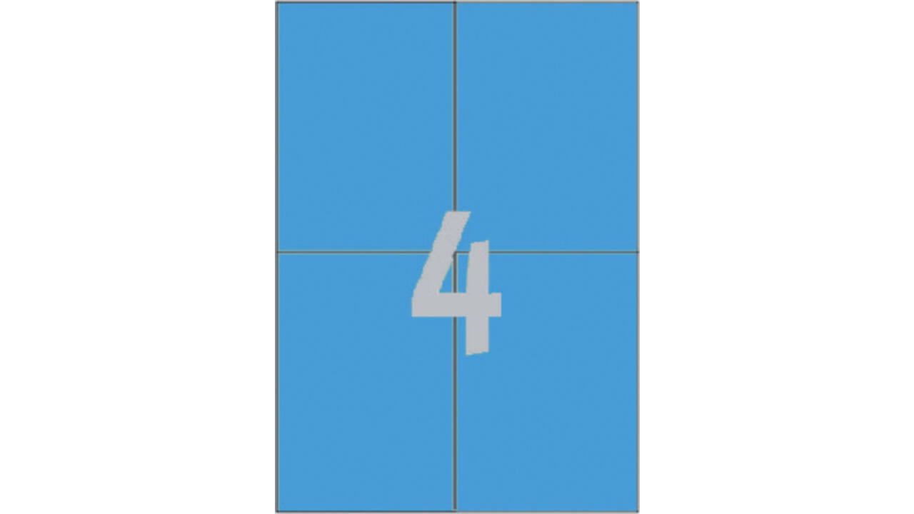 Etiket Avery Zweckform 3457 105x148mm A6 blauw 400stuks