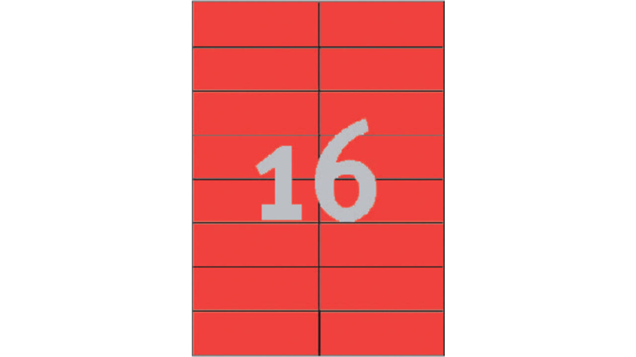 Etiket Avery Zweckform 3452 105x37mm rood 1600stuks