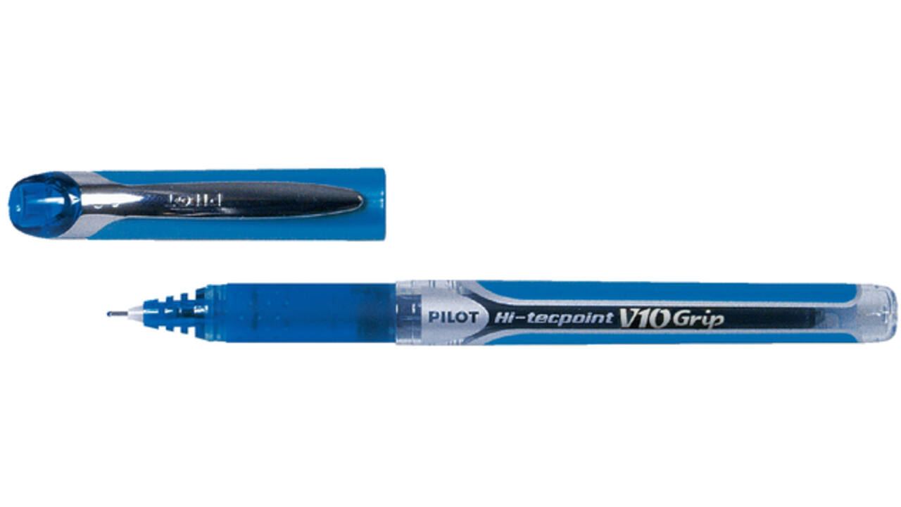 Rollerpen PILOT Hi-Tecpoint Grip V10 breed blauw