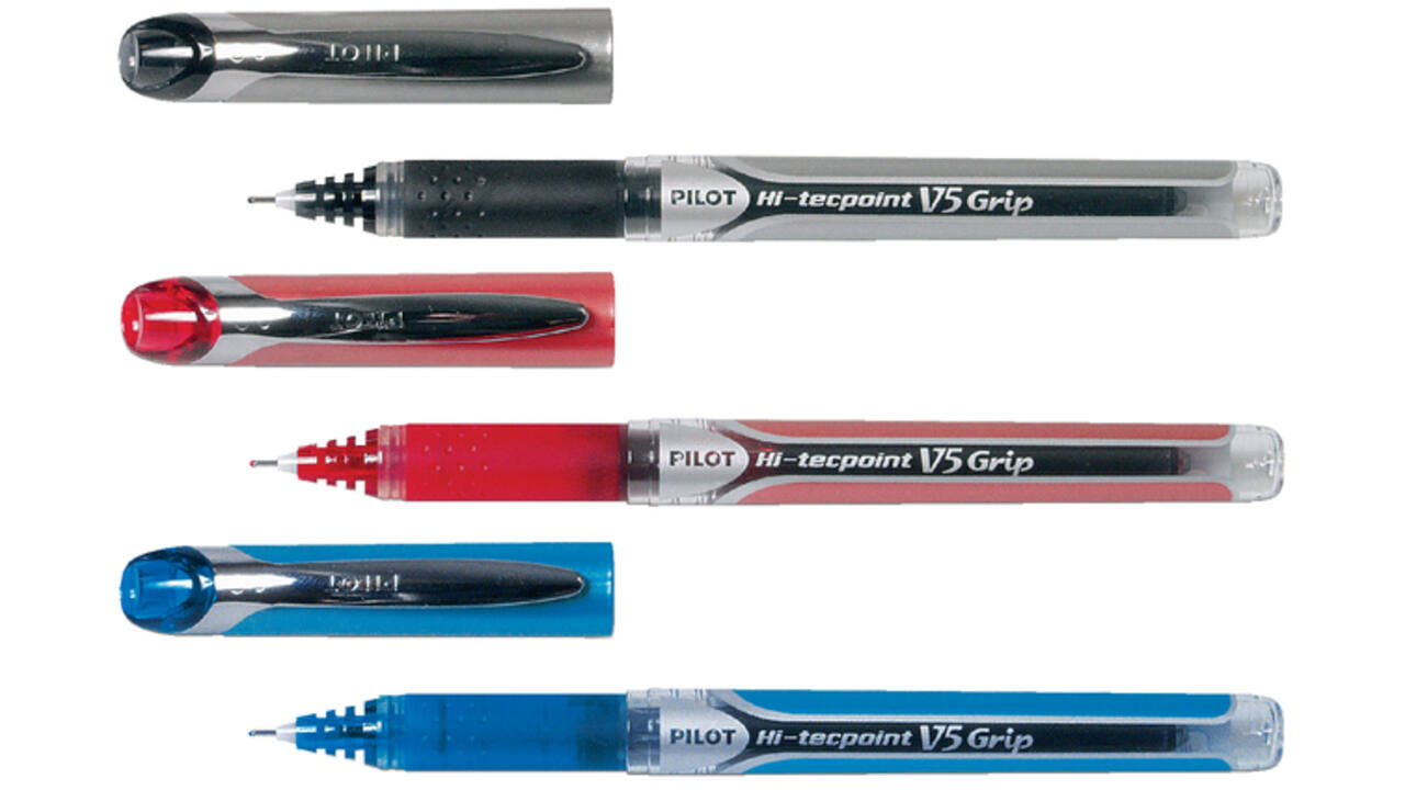 Rollerpen PILOT Hi-Tecpoint V5 Grip fijn rood