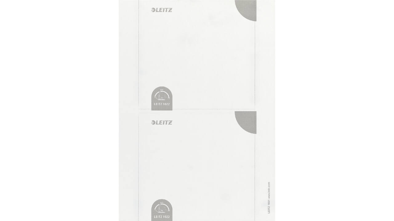 Rug-insteekkaart Leitz breed 56x190mm wit