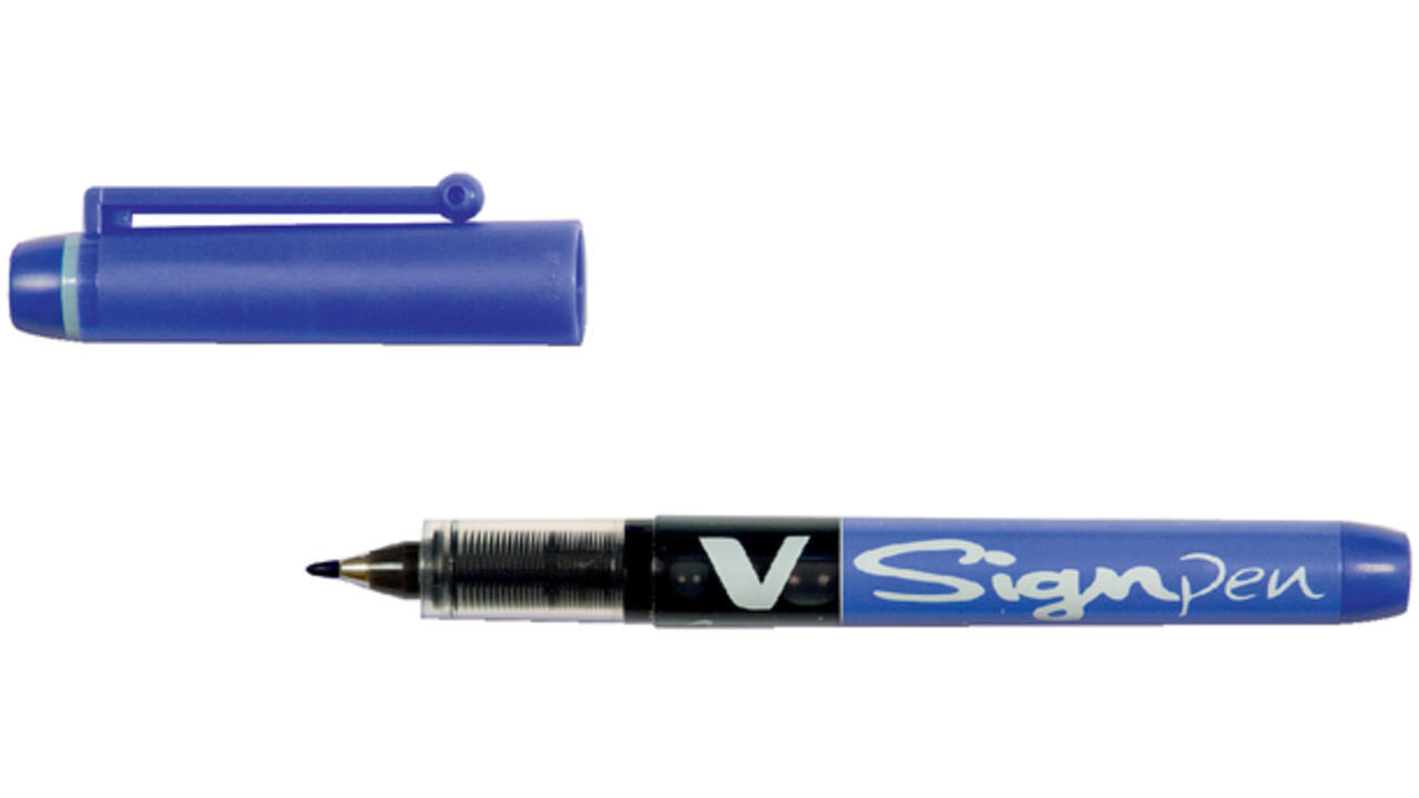 Fineliner PILOT V Signpen fijn blauw