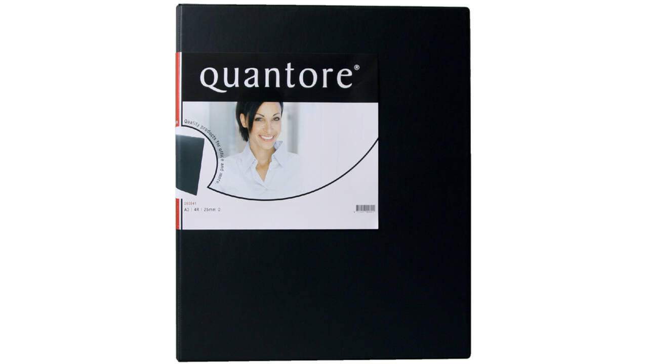 Ringband Quantore A3 staand 4-rings D-mech 25mm zwart