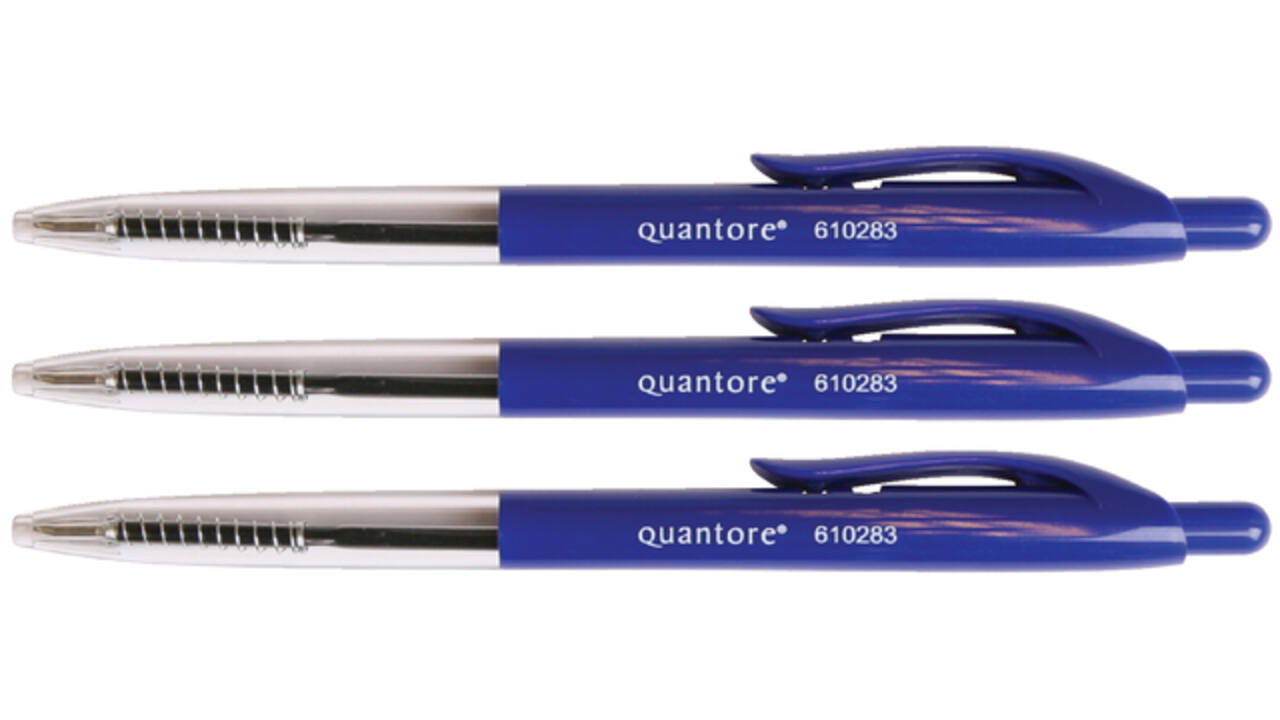 Balpen Quantore drukknop blauw medium