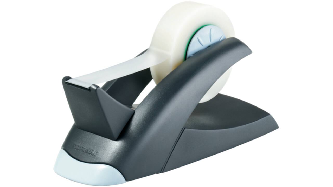 Tapehouder Vegas met taperol 19mmx33m zwart/grijs