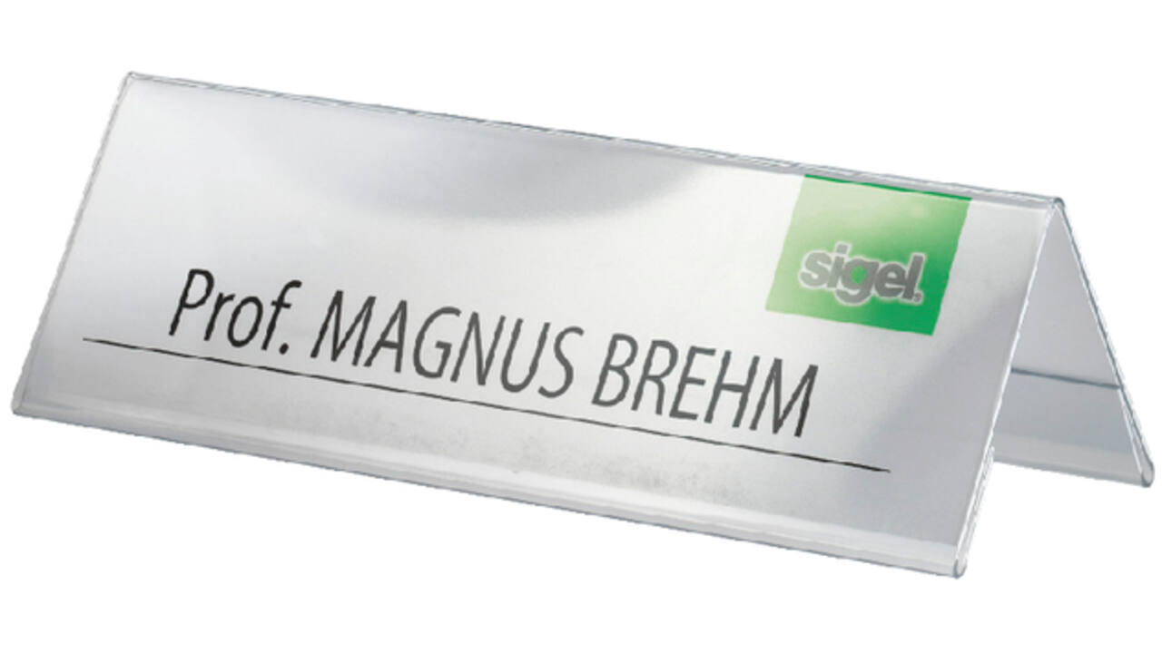 Tafelnaambord Sigel TA132 190x60mm 2-zijdig transparant