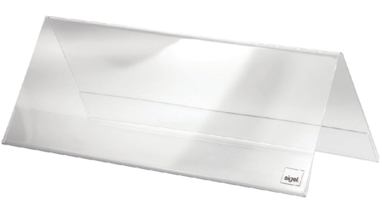 Tafelnaambord Sigel TA130 240x90mm 2-zijdig transparant